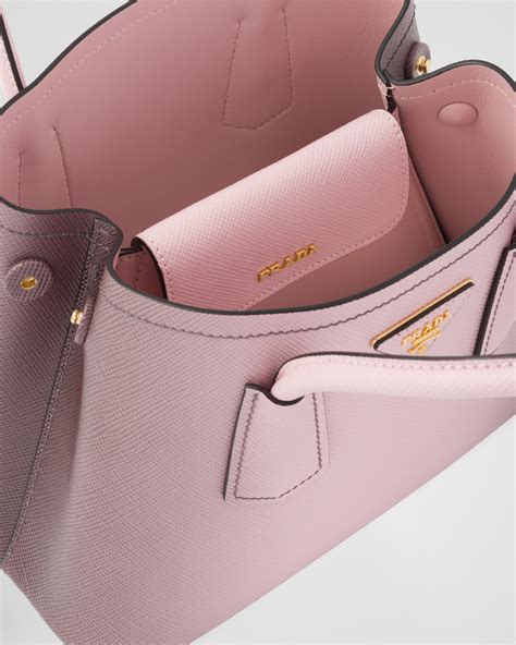 prada saffiano double zip pink|Gradient Alabaster Pink Prada Double Saffiano Leather Mini.